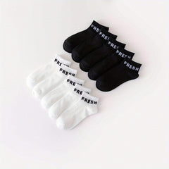10 Pairs Letter Print Sports Short Socks Women's Stockings