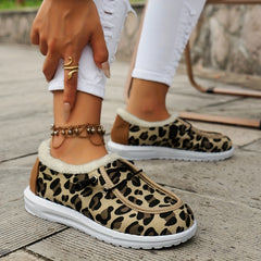 Leopard Pattern Non-slip Warm Walking Sneakers Sport Shoes