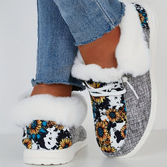 Women's Sunflower & Cow Pattern Slip-resistant Sneakers
