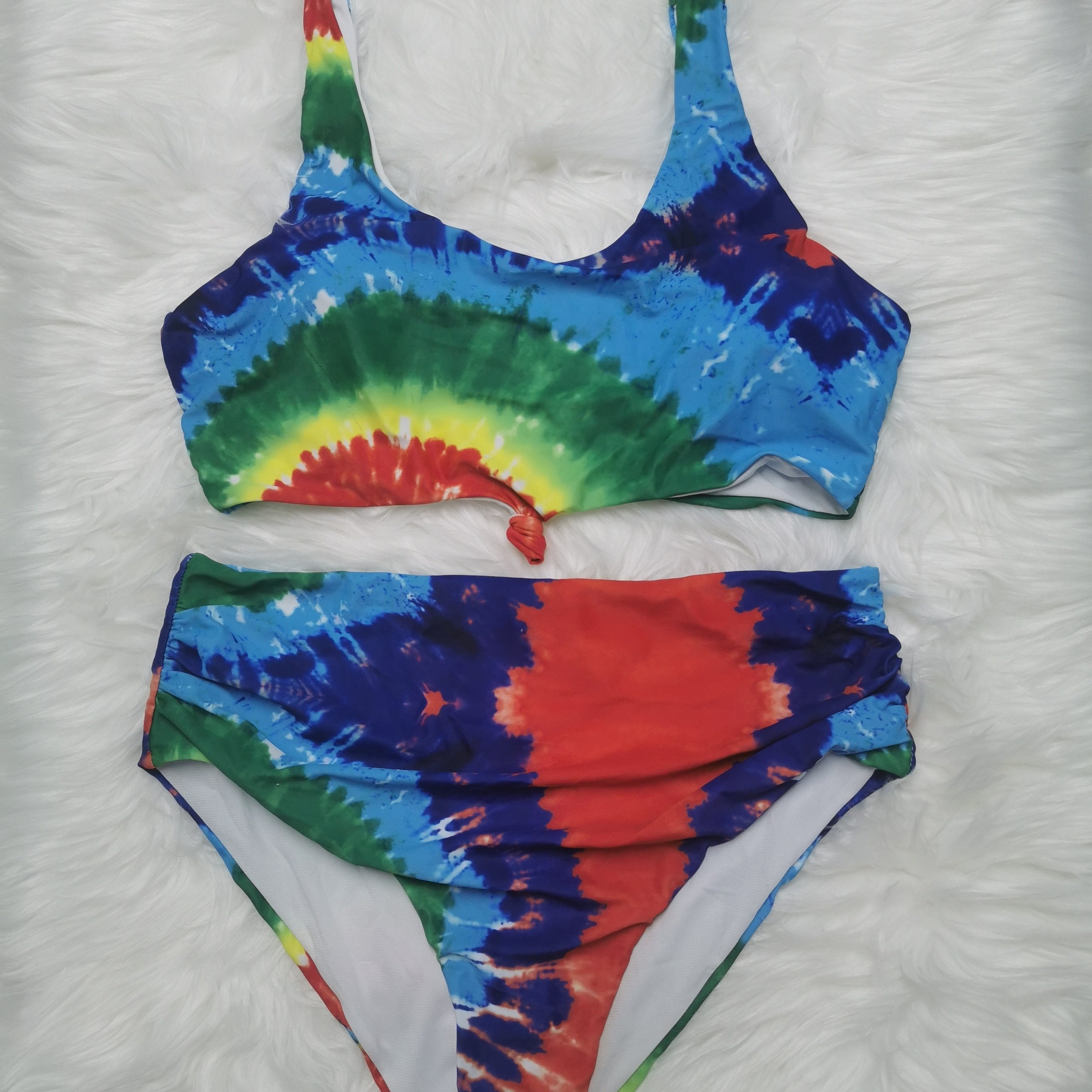  Tie Dye Tank Top & Panty Swimsuit Set