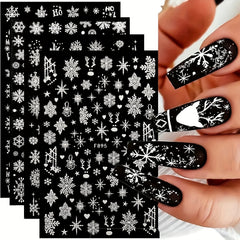 3D Christmas Nail Art Stickers Snowflake Nail Art Decals For DIY Or Nail Salons