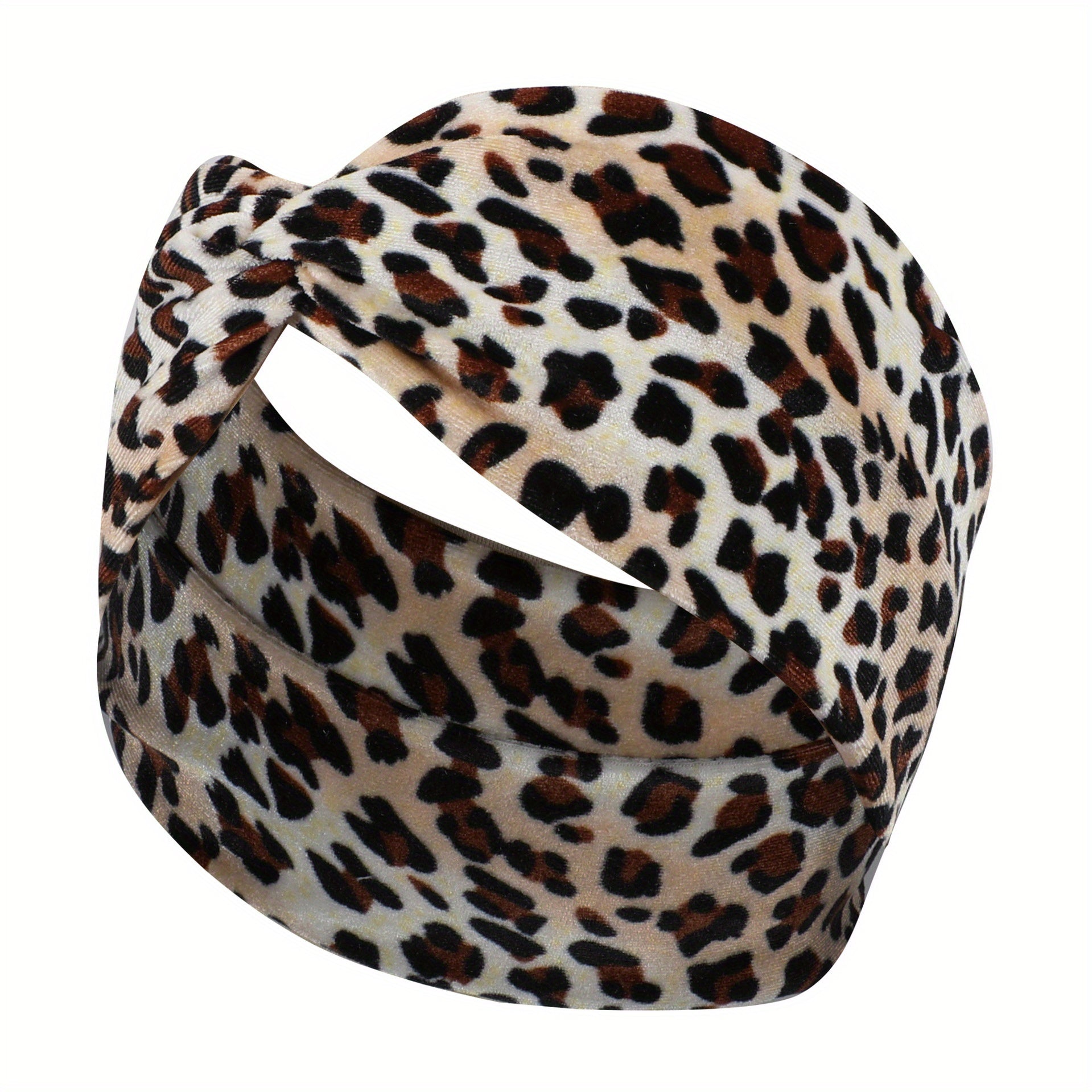 Leopard Print Wide Brim Headband Plus Velvet Hair Band
