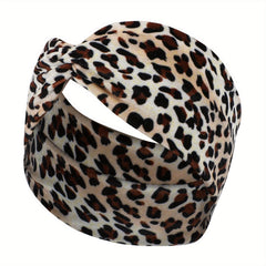 Leopard Print Wide Brim Headband Plus Velvet Hair Band