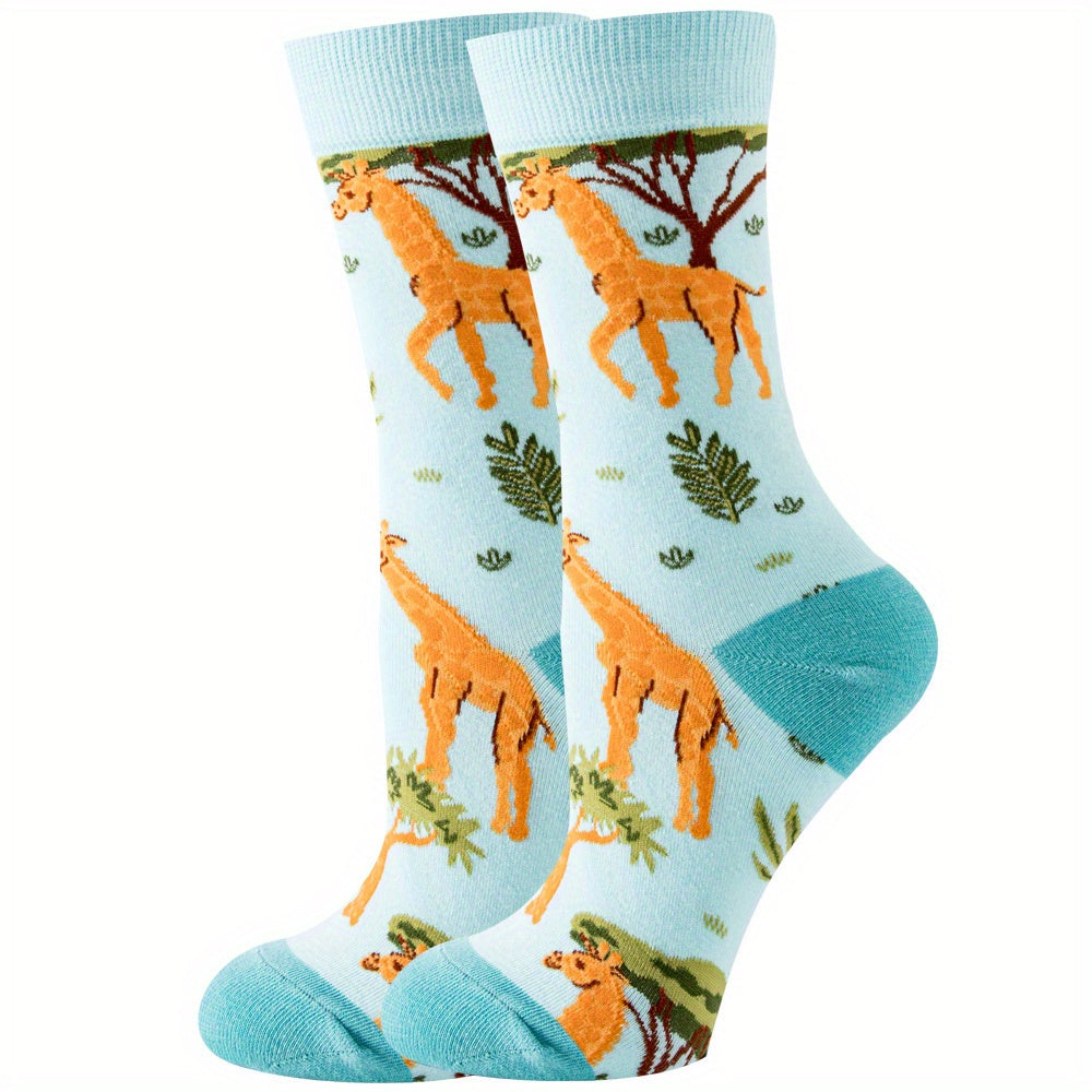 Giraffe Print Socks Women's Mid Tube Stockings
