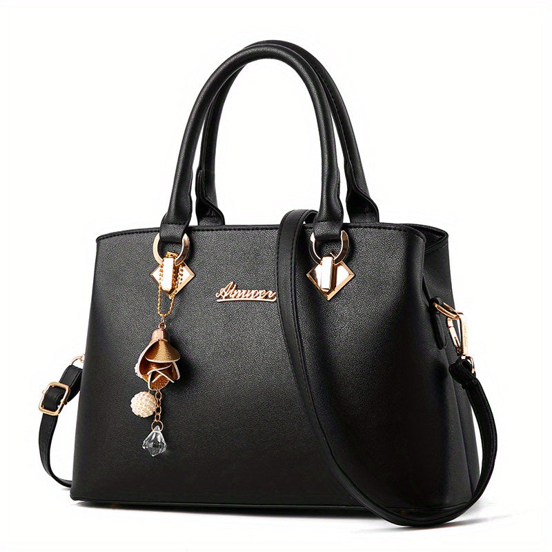 Classic Tote Satchel Bag All Match Shoulder Bag Work Pendant