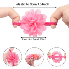 50pcs Chiffon Flower Hair Ties Ponytail Holders Hair Accessories For Girls