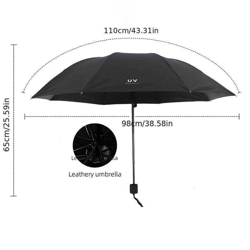 Bone Vinyl Umbrella Sun Protection Automatic Folding Umbrella Sun Shade