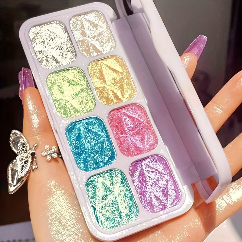8-Color Chameleon Glitter Eyeshadow Palette for Macaron Makeup