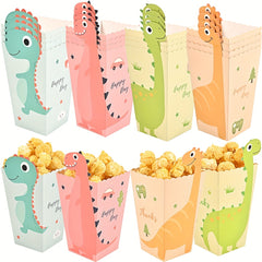 12PCS Dinosaur Popcorn Boxes for Kids Birthday Party Snacks