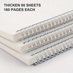 A5 B5 Spiral Graph Paper Notebooks, 160 Pages, Dotted Ruling