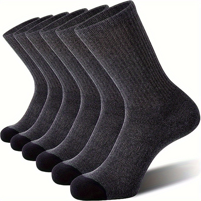 12 Pairs Men's Breathable Sports Socks High Elastic Mid calf Socks
