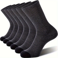12 Pairs Men's Breathable Sports Socks High Elastic Mid calf Socks