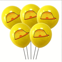 15pcs Orange Construction Theme Latex Balloons for Birthday Party Decor