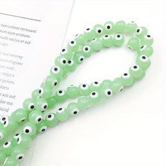 40pcs Glass Eye Beads Round Colorful Spacer Beads DIY Jewelry Making