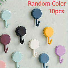 10pcs Adhesive Wall Hooks Key Hooks Coat Hangers Waterproof