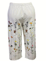 Women's Plus Floral Print High Rise Loose Trousers