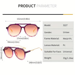 Men's Retro Sunglasses Street Style Double Beam Glasses