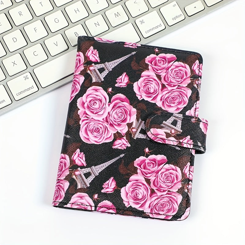 Floral Pattern PU Leather Passport Holder Functional Case