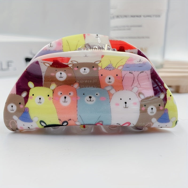 Animal Pattern Small Hair Claw Clip for Women Girls