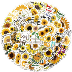 50pcs Cute Sunflower Stickers for Phone Notebook Water Cup