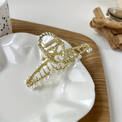 Flower Decor Hair Claw Banana Clip Hairgrip Non Slip Accessory