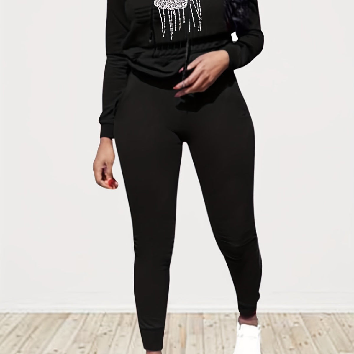 Lips Pattern Hoodie & Long Pants Set