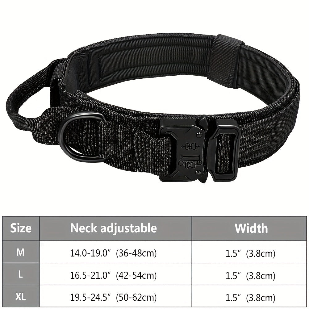Tactical Dog Collar with Handle for Medium & Large Dogs