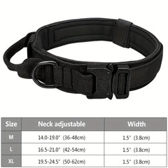 Tactical Dog Collar with Handle for Medium & Large Dogs