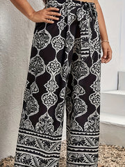  Boho Pants Women's Plus Tribal Print Wide Leg Loose Trousers