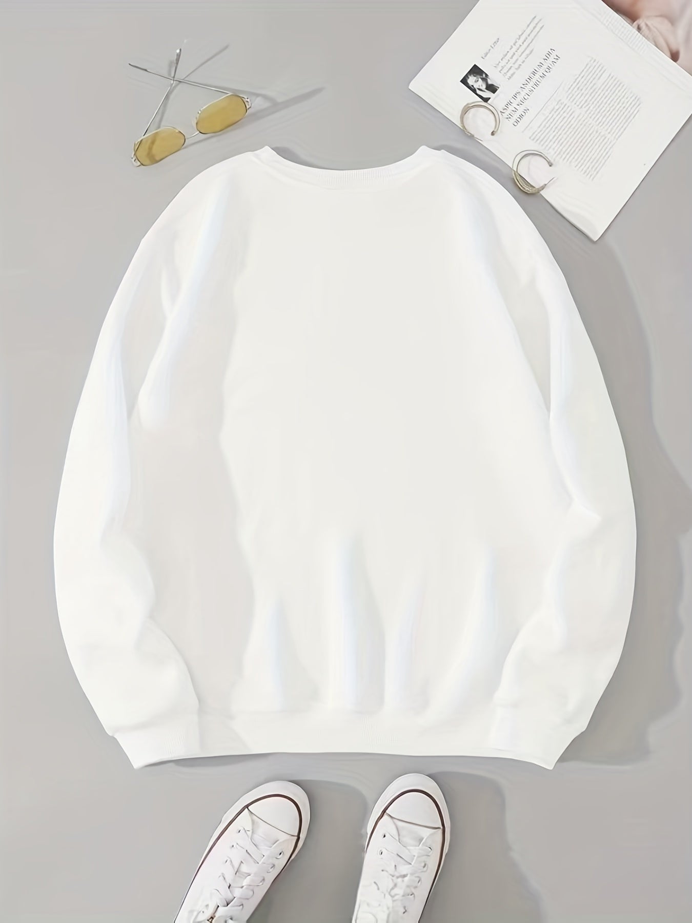 Graphic Print Pullover Sweatshirt for Women