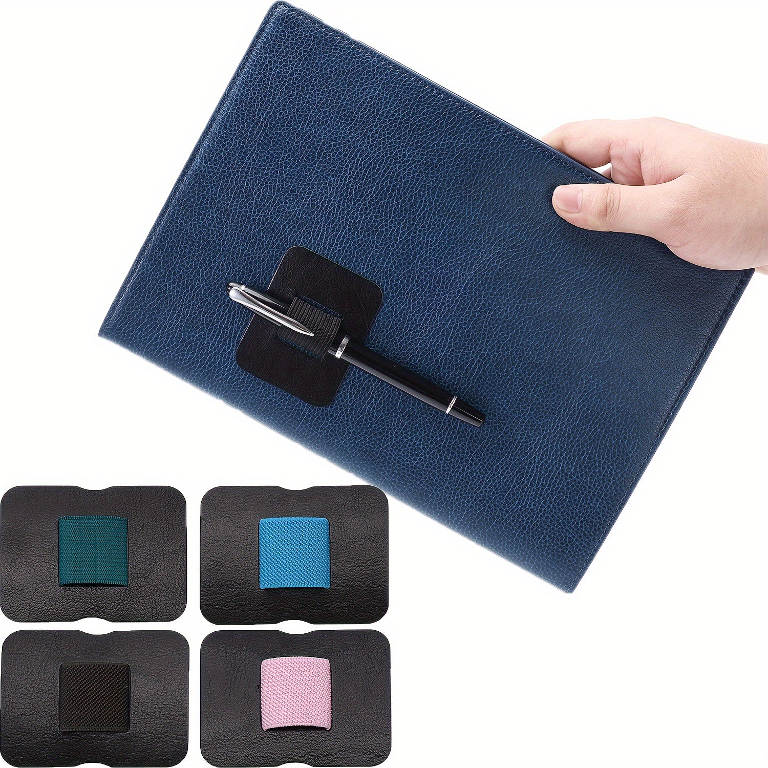 Pen Loop Holder Adhesive PU Leather Elastic Band For Notebooks Journals