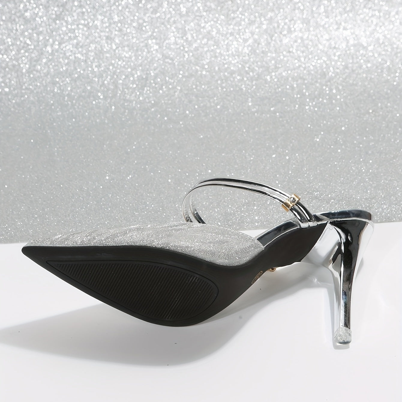 Point Toe Stiletto Heel Glitter Party Dance Shoes