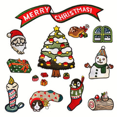 15pcs Christmas Embroidered Patches DIY Crafts Jacket Jeans Dress Decor