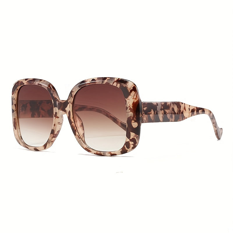 Y2K Large Square Sunglasses Tortoiseshell Gradient UV400 Sun Shades