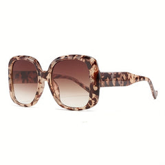 Y2K Large Square Sunglasses Tortoiseshell Gradient UV400 Sun Shades