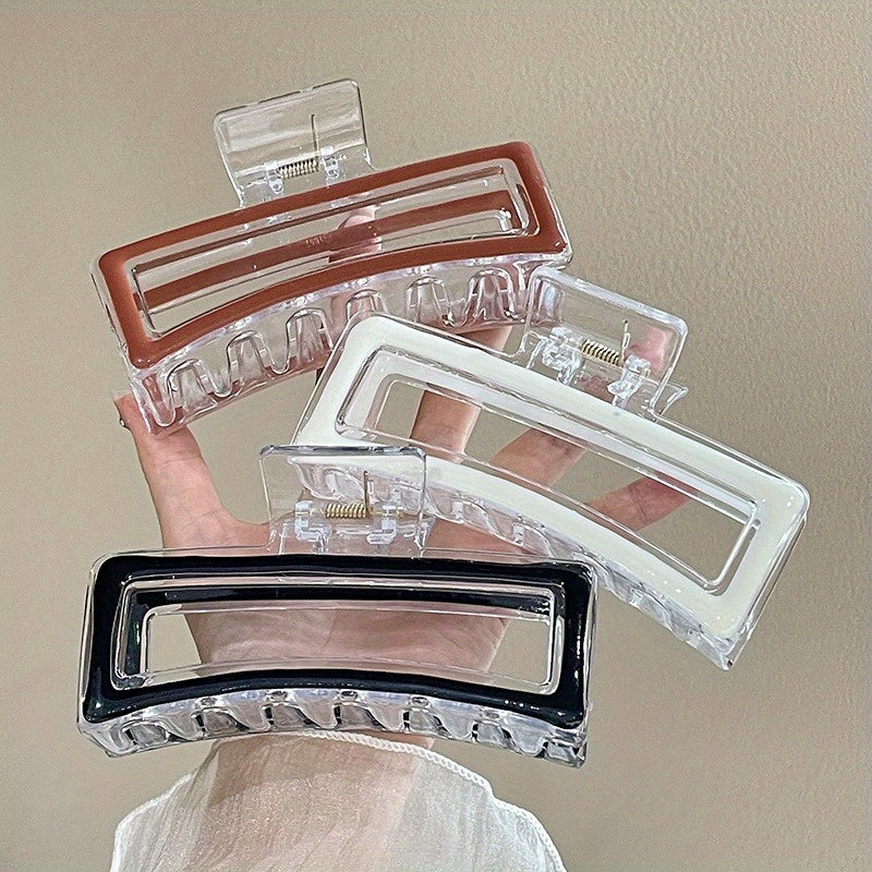 Large Sweet Hair Claw Hollow Rectangle Shaped Hair Claw Women Non-slip