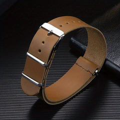 Ultra Thin PU Leather Bracelet Watchband with Stainless Steel Buckle