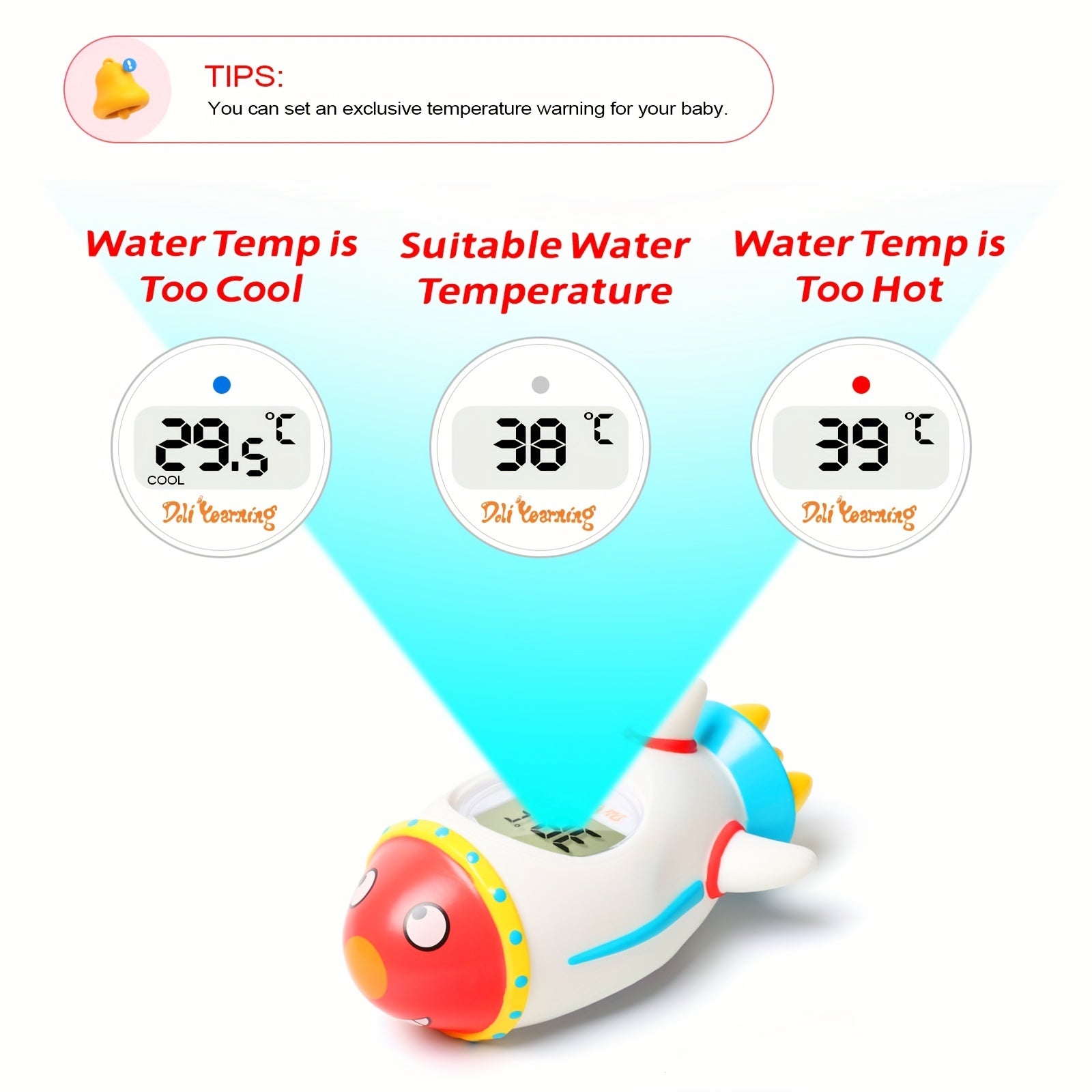 Baby Bath and Room Thermometer Easy Read Floating Bath