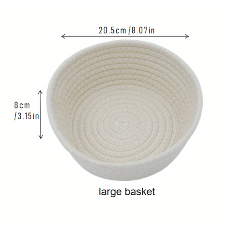 3pcs Cotton And Rope Woven Storage Basket