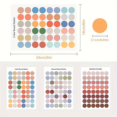 5 Sheets Polka Dot Stickers 2 16 Cm Labels Morandi Round Stickers