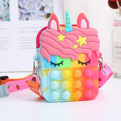 Girls Unicorn Bubble Bag Stress Release Shoulder Mini Handbag