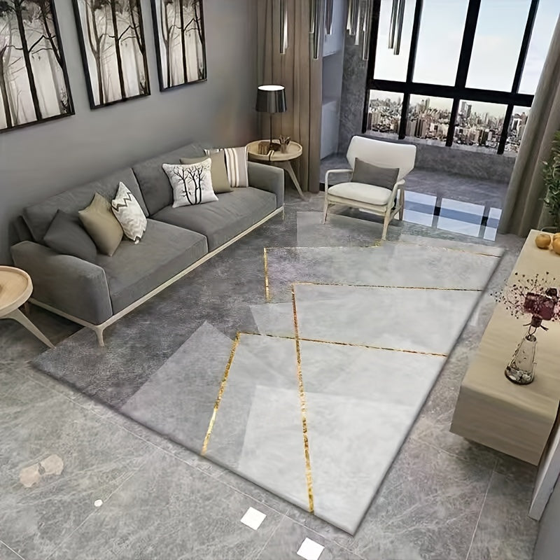 Modern Geometric Area Rug Non-slip Carpet Low Pile Floor Mat