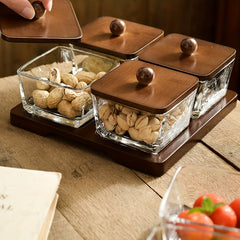 6pcs Dried Fruit Small Dish Tray With Lid Table Tray Decoration