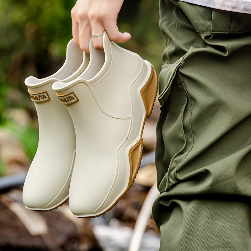 Women's Letter Graphic Rain Boots - Comfortable Ankle Boots