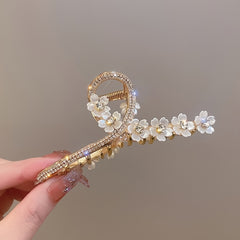 Flower Hair Claw Clip Women's Rhinestone Hair Accessory