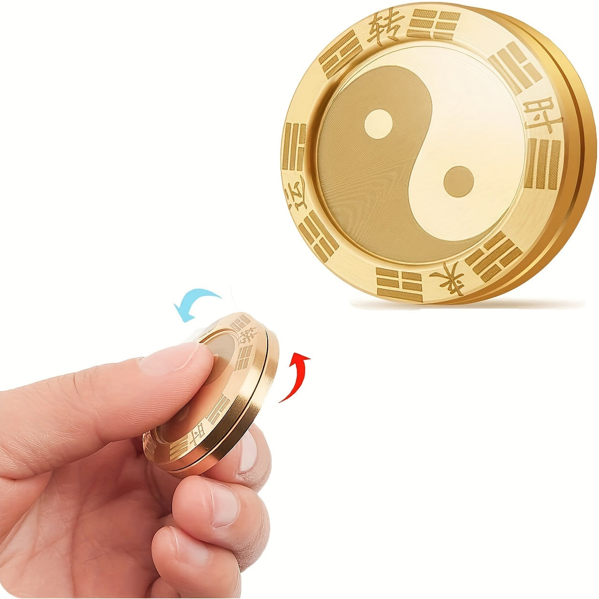 Metal Fidget Spinners Lucky Coins Tai Chi Symbols Tactile Toys