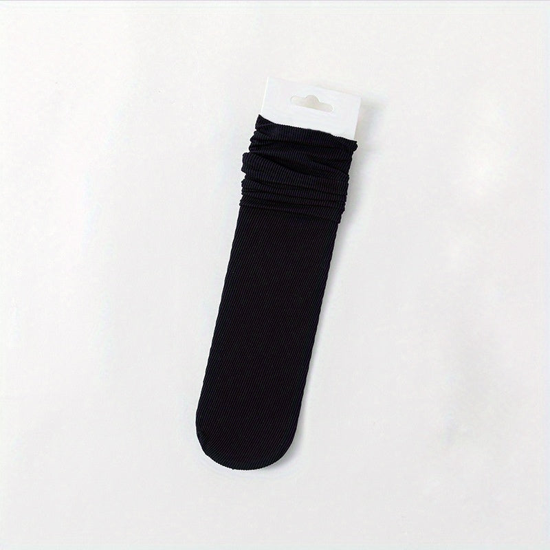 5 Pairs Girls Thin Ice Silk Stacking Socks for Summer