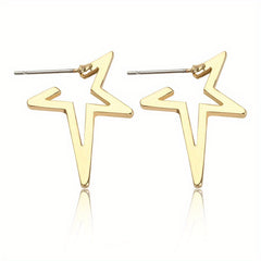 Geometric Star Stud Earrings Retro Unisex Earrings