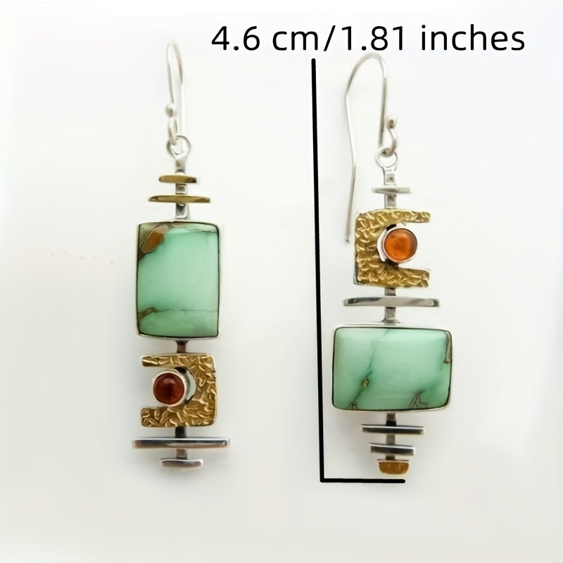 Vintage Geometric Drop Hook Earrings