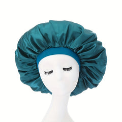 Extra Large Satin Bonnet Cap Wide Brimmed Nightcap Solid Hat